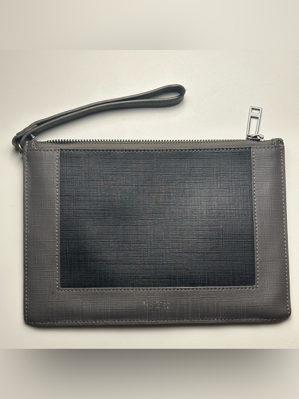 Botkier New York Black & Gray Leather Wristlet